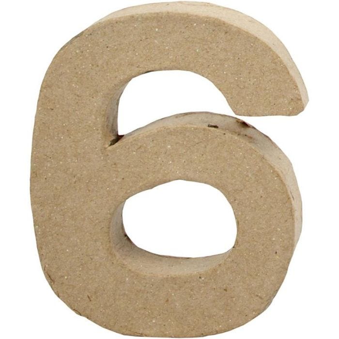 Numero, 6, H: 10 cm, L: 8,2 cm, spess. 1,7 cm, 1 pz