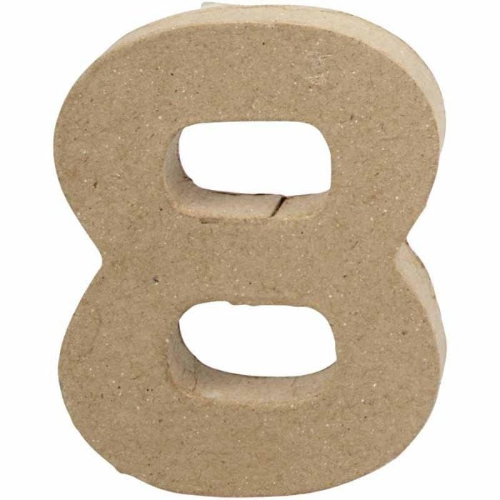 Numero, 8, H: 10 cm, L: 7,6 cm, spess. 1,7 cm, 1 pz