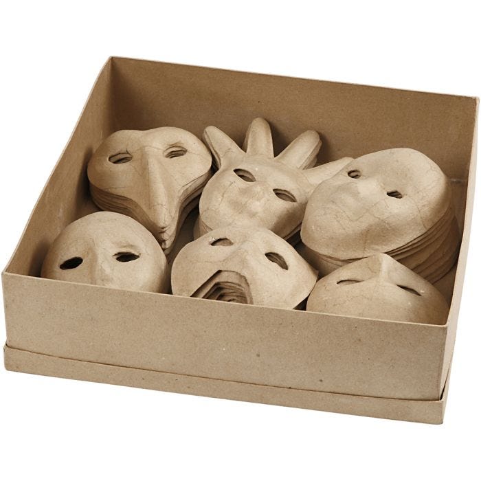 Maschere, H: 12-21 cm, 60 pz/ 1 conf.