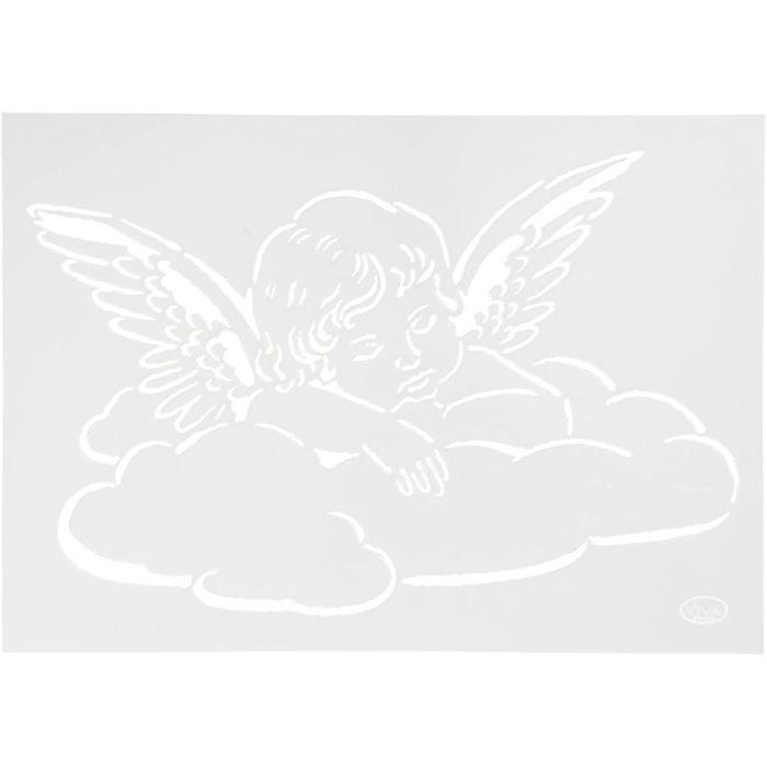 Stencil , angelo, A4, foglio 210x297 mm, 1 pz