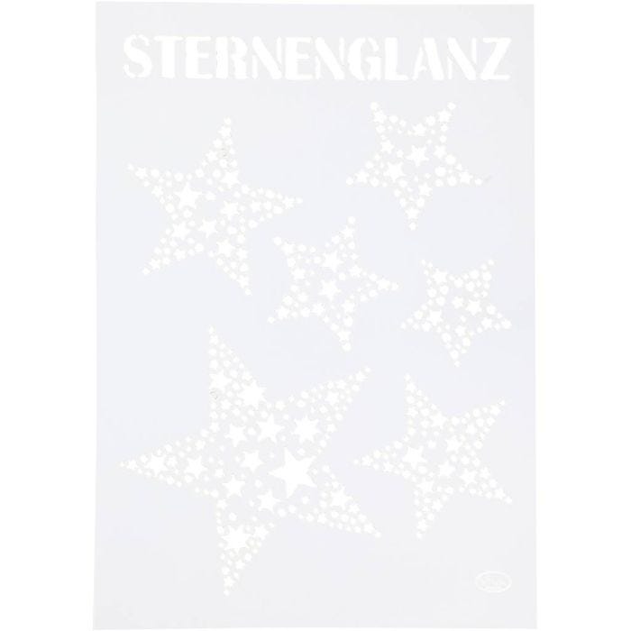 Stencil , stelle, A4, foglio 210x297 mm, 1 pz