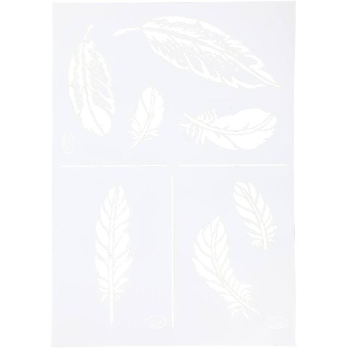 Stencil , piume, A4, foglio 210x297 mm, 1 pz