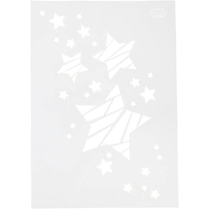 Stencil , Stelle, A4, foglio 210x297 mm, 1 pz