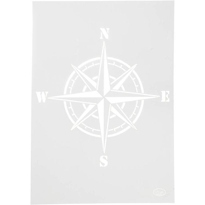 Stencil , bussola, A4, foglio 210x297 mm, 1 pz