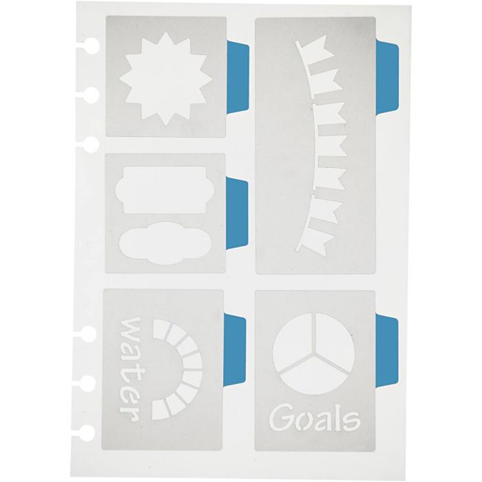 Stencil, 5 grandi motivi, foglio 12,5x17,5 cm, 1 fgl.