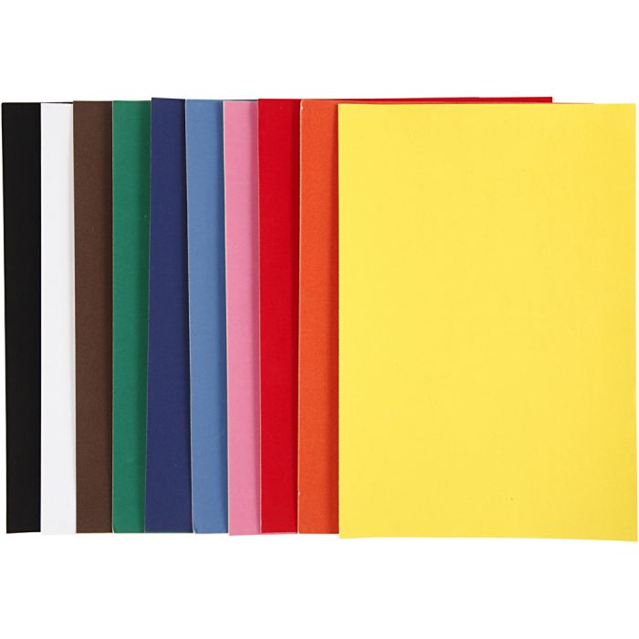 Carta velluto, A4, foglio 210x297 mm, 140 g, colori asst., 10 fgl./ 1 conf.