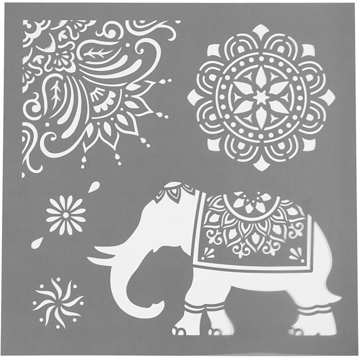 Stencil, motivi etnici, misura 30,5x30,5 cm, spess. 0,31 mm, 1 fgl.