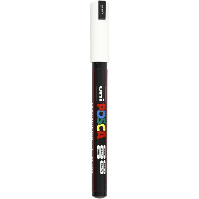 Pennarello Posca, dim. PC-1MR, ampiezza tratto 0,7 mm, extra-fine, bianco, 1 pz