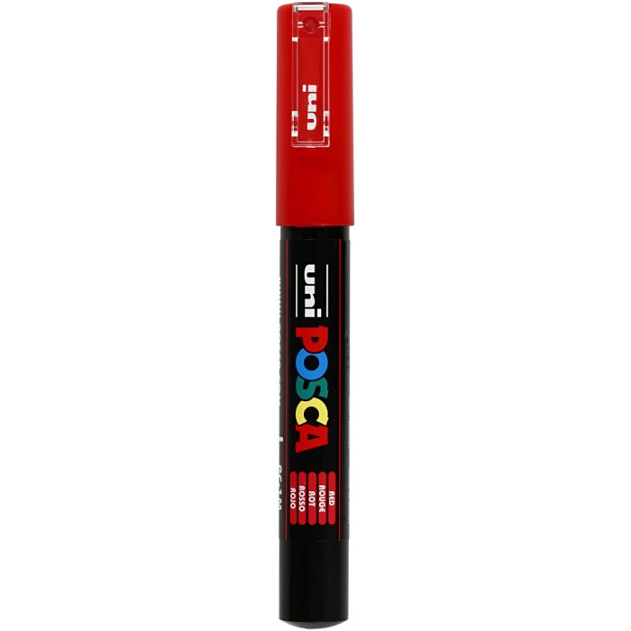 Pennarello Posca, dim. PC-1M, ampiezza tratto 0,7 mm, extra-fine, rosso, 1 pz