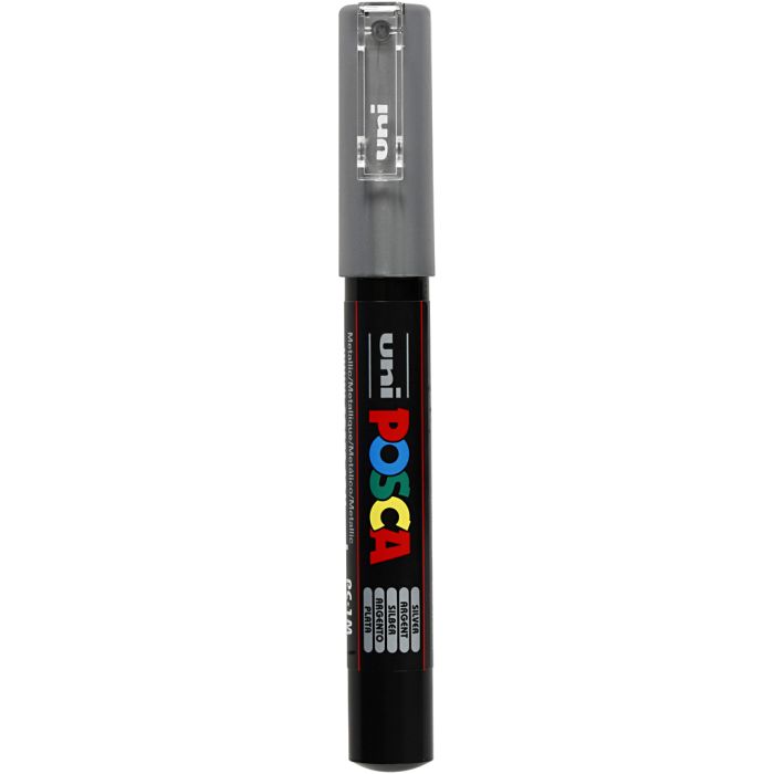 Pennarello Posca, dim. PC-1M, ampiezza tratto 0,7 mm, extra-fine, argento, 1 pz