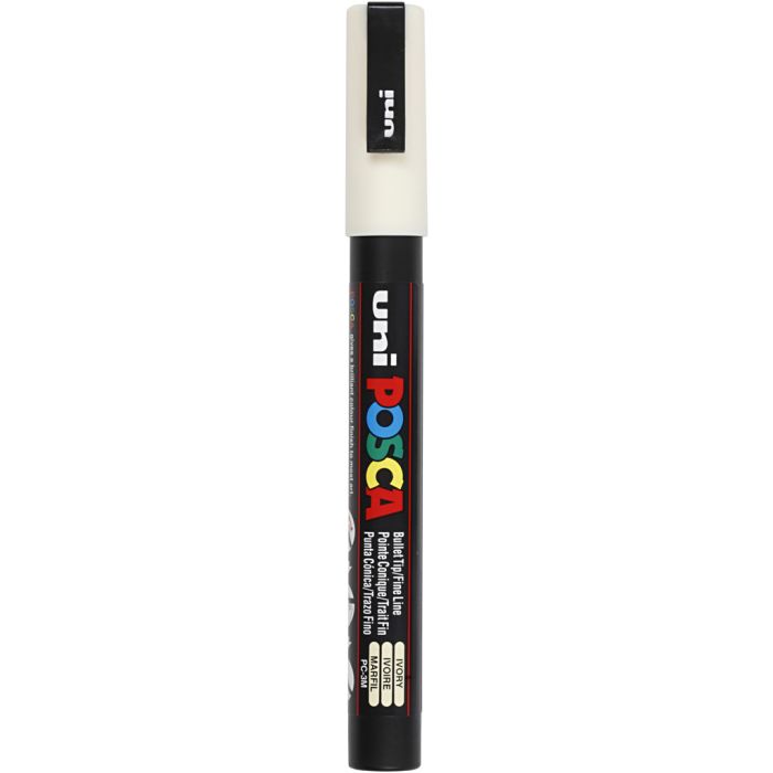 Pennarello Posca, dim. PC-3M, ampiezza tratto 0,9-1,3 mm, fine, avorio, 1 pz