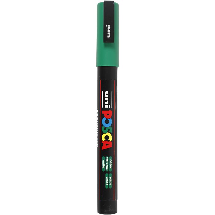 Pennarello Posca, dim. PC-3M, ampiezza tratto 0,9-1,3 mm, fine, verde, 1 pz