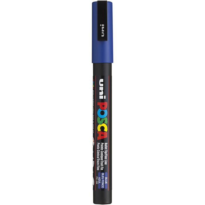 Pennarello Posca, dim. PC-3M, ampiezza tratto 0,9-1,3 mm, fine, blu, 1 pz
