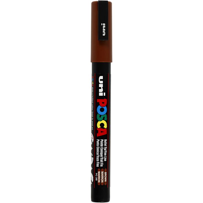 Pennarello Posca, dim. PC-3M, ampiezza tratto 0,9-1,3 mm, fine, marrone, 1 pz