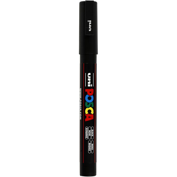 Pennarello Posca, dim. PC-3M, ampiezza tratto 0,9-1,3 mm, fine, nero, 1 pz