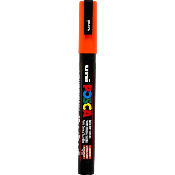 Pennarello Posca, dim. PC-3M, ampiezza tratto 0,9-1,3 mm, fine, arancio, 1 pz