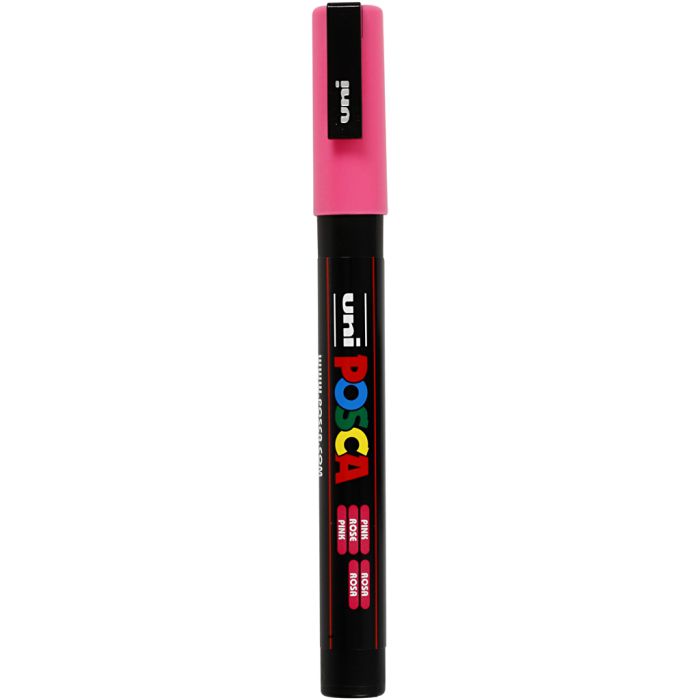 Pennarello Posca, dim. PC-3M, ampiezza tratto 0,9-1,3 mm, fine, rosa, 1 pz