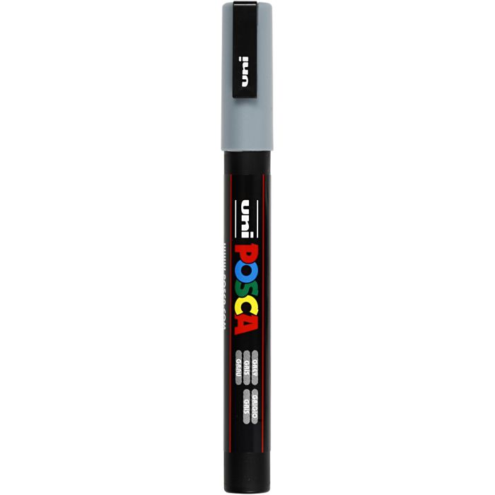Pennarello Posca, dim. PC-3M, ampiezza tratto 0,9-1,3 mm, fine, grigio, 1 pz