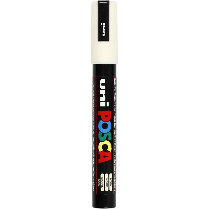 Pennarello Posca, dim. PC-5M, ampiezza tratto 2,5 mm, medium, avorio, 1 pz