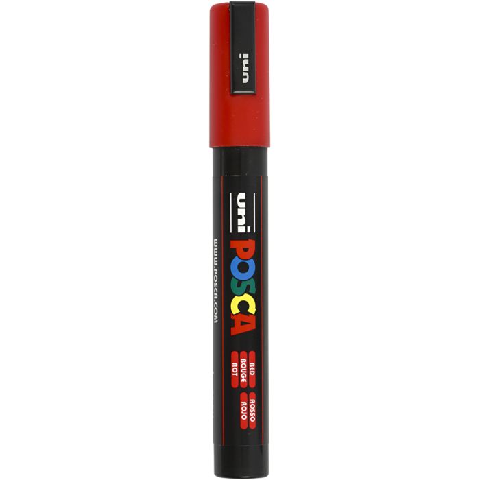 Pennarello Posca, dim. PC-5M, ampiezza tratto 2,5 mm, medium, rosso, 1 pz