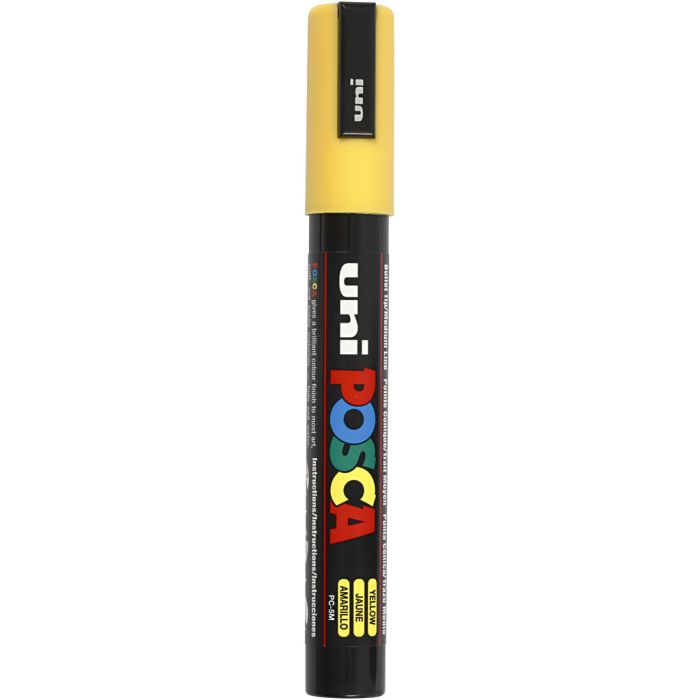 Pennarello Posca, dim. PC-5M, ampiezza tratto 2,5 mm, medium, giallo, 1 pz