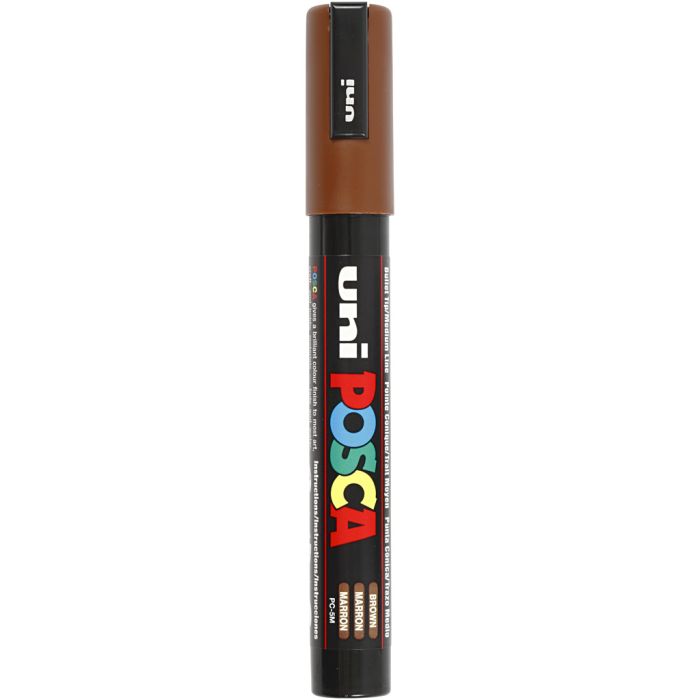 Pennarello Posca, dim. PC-5M, ampiezza tratto 2,5 mm, medium, marrone, 1 pz