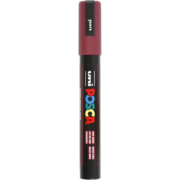Pennarello Posca, dim. PC-5M, ampiezza tratto 2,5 mm, medium, red wine, 1 pz