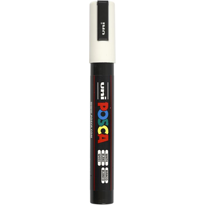 Pennarello Posca, dim. PC-5M, ampiezza tratto 2,5 mm, medium, bianco, 1 pz
