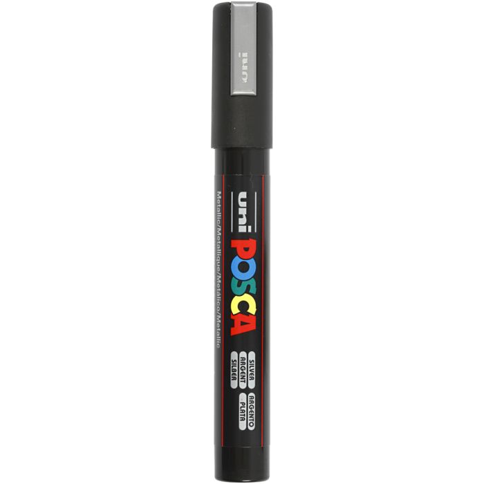 Pennarello Posca, dim. PC-5M, ampiezza tratto 2,5 mm, medium, argento, 1 pz