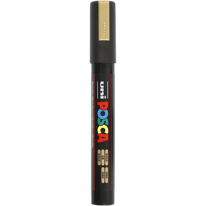 Pennarello Posca, dim. PC-5M, ampiezza tratto 2,5 mm, medium, oro, 1 pz