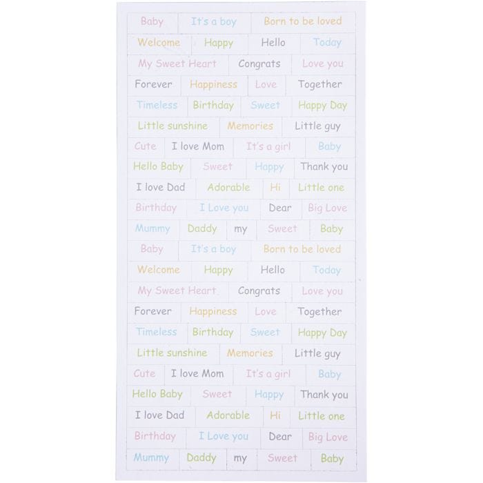 Stickers - Baby, baby, foglio 12x23 cm, 2x84 pz/ 1 conf.