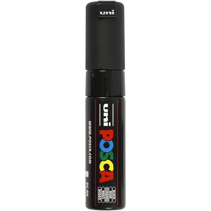 Pennarello Posca, dim. PC-8K, ampiezza tratto 8 mm, broad, nero, 1 pz