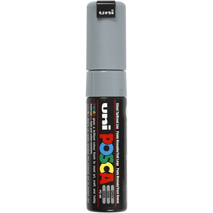 Pennarello Posca, dim. PC-8K, ampiezza tratto 8 mm, broad, grigio, 1 pz