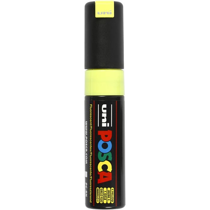 Pennarello Posca, dim. PC-8K, ampiezza tratto 8 mm, broad, fluo yellow, 1 pz