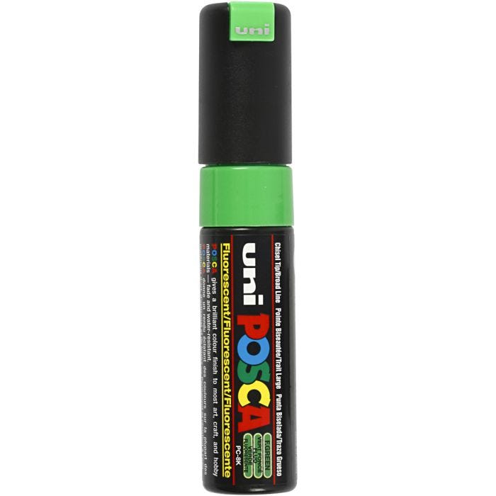 Pennarello Posca, dim. PC-8K, ampiezza tratto 8 mm, broad, verde fluo, 1 pz