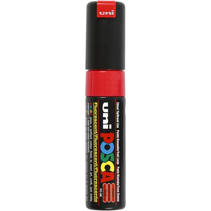 Pennarello Posca, dim. PC-8K, ampiezza tratto 8 mm, broad, fluo red, 1 pz
