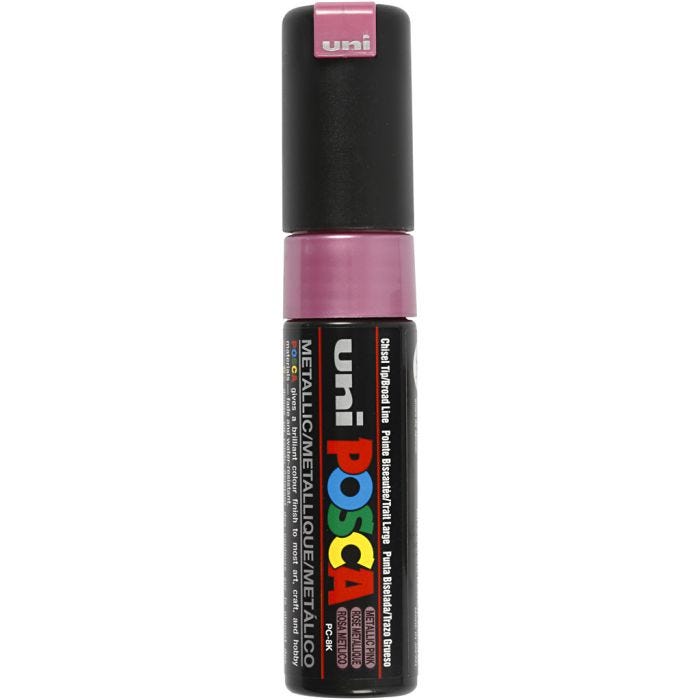 Pennarello Posca, dim. PC-8K, ampiezza tratto 8 mm, broad, metallic pink, 1 pz