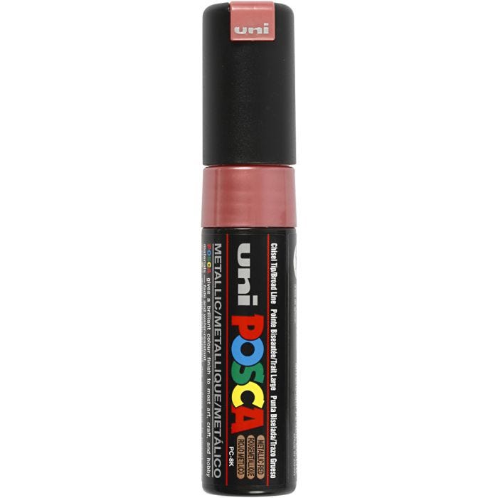 Pennarello Posca, dim. PC-8K, ampiezza tratto 8 mm, broad, rosso metallico, 1 pz