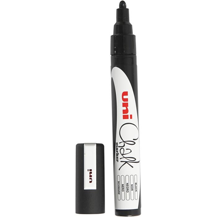 Chalk Pen, ampiezza tratto 1,8-2,5, nero, 1 pz