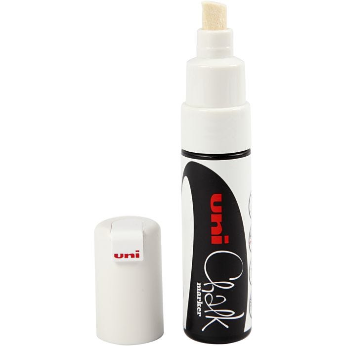 Chalk Pen, ampiezza tratto 8 mm, bianco, 1 pz