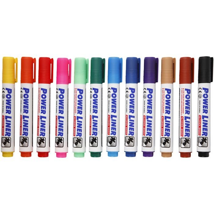 Pennarelli per lavagna, ampiezza tratto 4 mm, colori asst., 12 pz/ 1 conf.