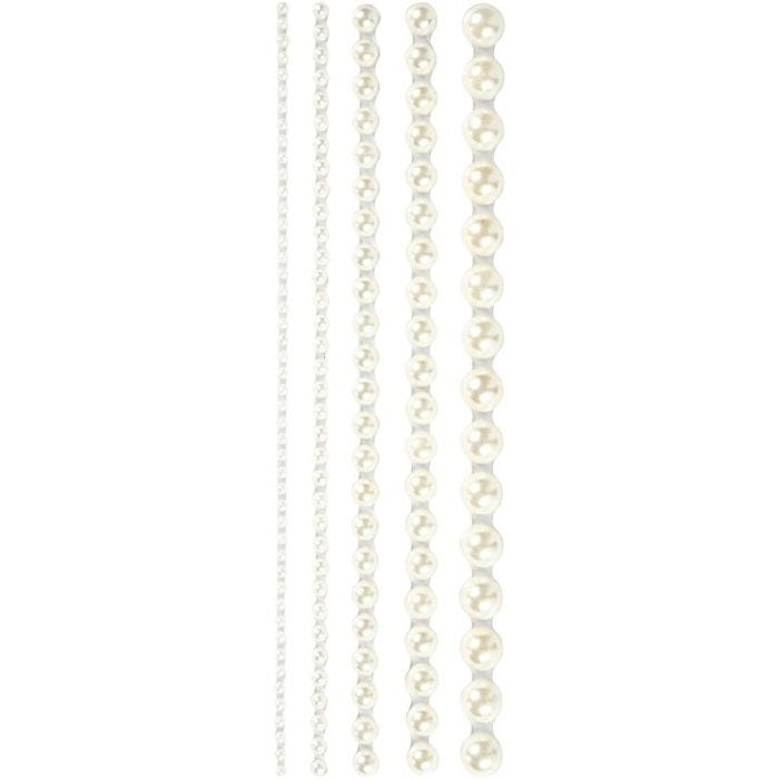 Mezze perle, misura 2-8 mm, bianco, 140 pz/ 1 conf.