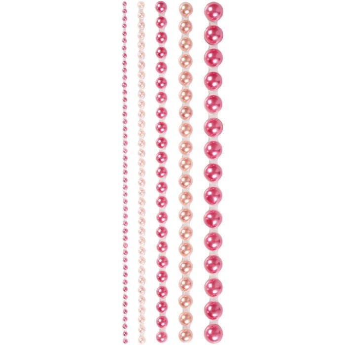 Mezze perle, misura 2-8 mm, rosa, 140 pz/ 1 conf.