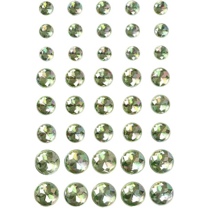 Diamanti sintetici, misura 6+8+10 mm, verde, 40 pz/ 1 conf.