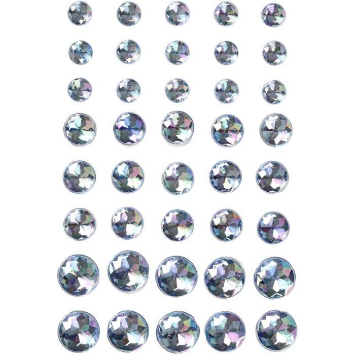 Diamanti sintetici, misura 6+8+10 mm, blu, 40 pz/ 1 conf.