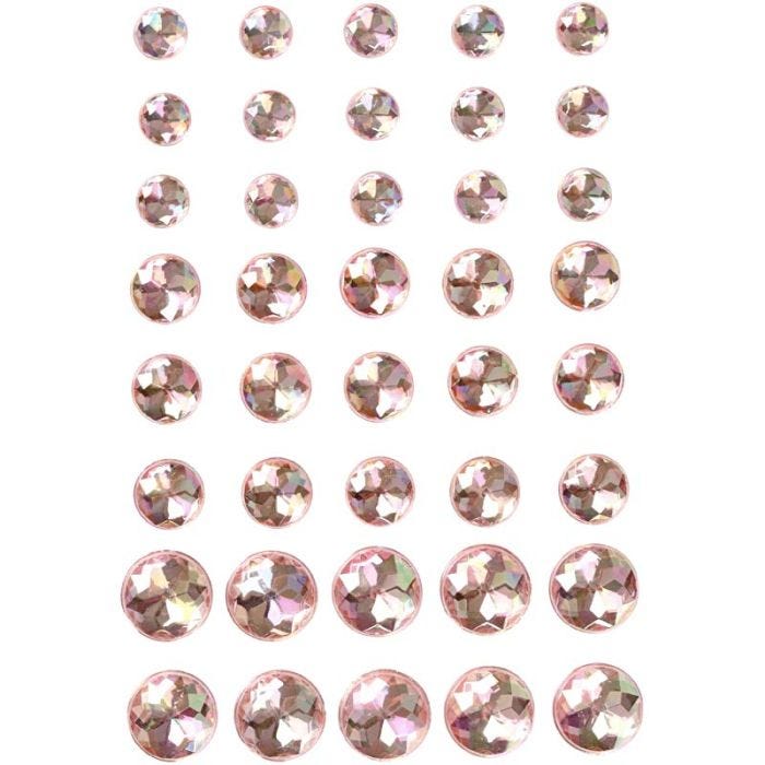 Diamanti sintetici, misura 6+8+10 mm, rosa, 40 pz/ 1 conf.