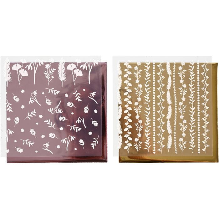 Deco Foil e fogli trasferibili, foglio 15x15 cm, 2x2 fgl./ 1 conf.