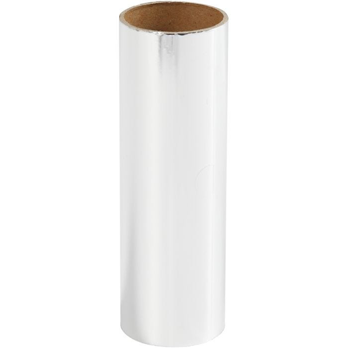 Pellicola decorativa, L: 15,5 cm, spess. 0,02 mm, argento, 50 cm/ 1 rot.