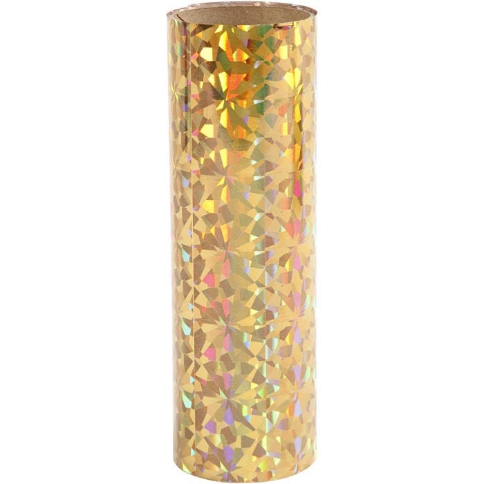 Pellicola decorativa, L: 15,5 cm, spess. 0,02 mm, oro, 50 cm/ 1 rot.