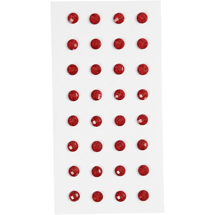 Brillantini, diam 8 mm, rosso, 32 pz/ 1 conf.